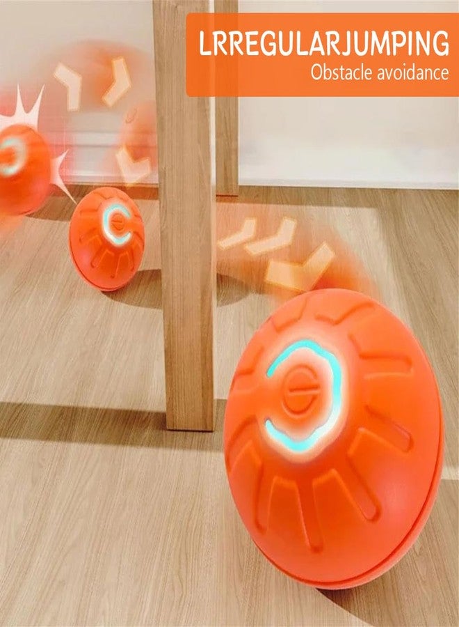 Qpets® Small Dog Ball with Glowing LED Lights, Non-Toxic TPE Rubber Puppy Chew Toys, Washable Pet Toy Ball One Hour Playtime for Anti-Boredom & Stress Relief (2Pcs, Orange) - Image 4